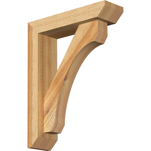Ekena Millwork Legacy Slat Rough Sawn Bracket w/ Offset Brace, Western Red Cedar, 4"W x 14"D x 18"H BKT0402X14X18LEC06RWR - main